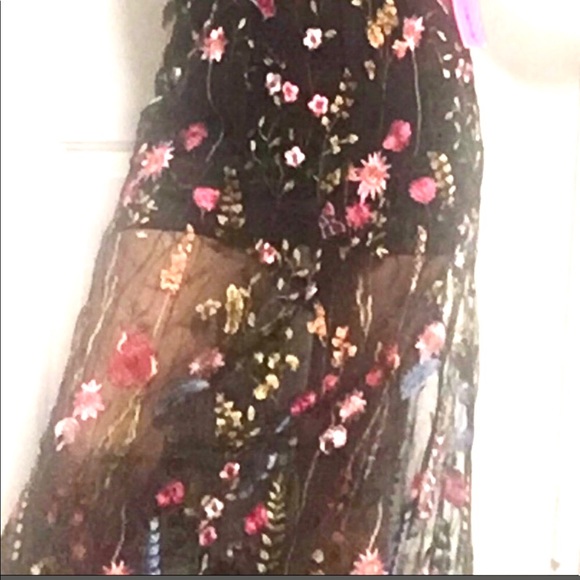 Gorgeous & Sexy Floral Mesh Betsey Johnson Dress w/MINI LINING - Picture 4 of 14